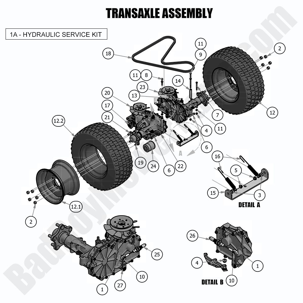 1877 - Bad Boy Mower Parts Lookup > 2019 > Compact Outlaw > Transaxle Assembly